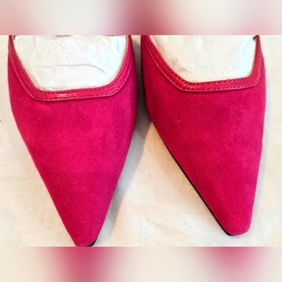 New Massimo Dutti Hot Pink Suede Flats size 35 EU - Picture 2 of 7